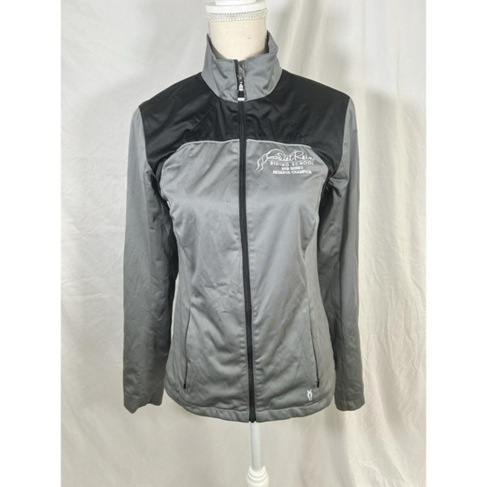 Irideon Equestrian‎ Riding Jacket Womens Full Zip Stretch Black/Gray USA Small